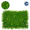 GloboStar® 78408 Artificial – Συνθετικό Τεχνητό Διακοσμητικό Πάνελ Φυλλωσιάς – Κάθετος Κήπος Καυκάσιο Πυξάρι Πολύχρωμα Λουλούδια Πράσινο Μ60 x Υ40 x Π8cm