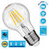 GloboStar® 99243 Λάμπα E27 A60 Γλόμπος LED On/Off Switch Dimmable FILAMENT 6W 580 lm 320° AC 85-265V με Διάφανο Γυαλί 3 Step Switch Dimmable Θερμό Λευκό 2700k