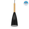 GloboStar® DILLON 00877 Μοντέρνο Κρεμαστό Φωτιστικό Οροφής Μονόφωτο Μαύρο Μεταλλικό Καμπάνα Φ11 x Υ36cm