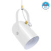 GloboStar® HAZEL 00924 Μοντέρνο Κρεμαστό Φωτιστικό Οροφής Μονόφωτο Λευκό Glossy με Χρυσές Λεπτομέρειες Μεταλλικό Φ12 x Υ27cm