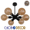 GloboStar® CONFOR 01036 Μοντέρνο Industrial Φωτιστικό Οροφης Πολύφωτο Μαύρο Μεταλλικό Φ24 x Y8cm