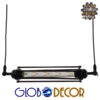 GloboStar® TUBE 01085 Vintage Industrial Κρεμαστό Φωτιστικό Οροφής Μαύρο Μεταλλικό με Γυαλί Μ43 x Π11 x Υ11cm