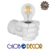 GloboStar® FIST 01137 Μοντέρνο Φωτιστικό Τοίχου Απλίκα Μονόφωτο Λευκό Γύψινο Μ15 x Π10 x Υ10cm