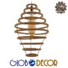 GloboStar® MELISSA 01158 Vintage Κρεμαστό Φωτιστικό Οροφής Μονόφωτο Μαύρο Μεταλλικό με Μπεζ Σχοινί Φ47 x Y70.5cm