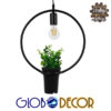 GloboStar® CELOSIA 01212 Μοντέρνο Κρεμαστό Φωτιστικό Οροφής Μονόφωτο Μαύρο Μεταλλικό Flowerpot Φ30 x Y30cm