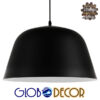 GloboStar® EASTVALE 01281 Μοντέρνο Κρεμαστό Φωτιστικό Οροφής Μονόφωτο Μαύρο Μεταλλικό Καμπάνα Φ40 x Y24cm