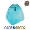 GloboStar® RINA 01306 Μοντέρνο Κρεμαστό Φωτιστικό Οροφής Μονόφωτο Γυάλινο Γαλάζιο Διάφανο Μ20 x Π22 x Υ25cm