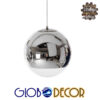 GloboStar® MIRAGE 01311 Μοντέρνο Κρεμαστό Φωτιστικό Οροφής Μονόφωτο Γυάλινο Νίκελ Φ15 x Υ13cm