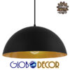 GloboStar® CIEL 01341 Μοντέρνο Κρεμαστό Φωτιστικό Οροφής Μονόφωτο Μαύρο Χρυσό Μεταλλικό Καμπάνα Φ40 x Υ20cm