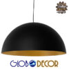 GloboStar® DIADEMA 01342 Μοντέρνο Κρεμαστό Φωτιστικό Οροφής Μονόφωτο Μαύρο Χρυσό Μεταλλικό Καμπάνα Φ60 x Υ30cm