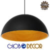 GloboStar® MEDEA 01344 Μοντέρνο Κρεμαστό Φωτιστικό Οροφής Μονόφωτο Μαύρο Χρυσό Μεταλλικό Καμπάνα Φ60 x Υ30cm