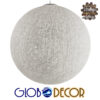 GloboStar® OCEANA 01363 Vintage Κρεμαστό Φωτιστικό Οροφής Μονόφωτο Λευκό Ξύλινο Ψάθινο Rattan Φ60 x Υ60cm