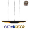 GloboStar® NEBULA 01473 Μοντέρνο Κρεμαστό Φωτιστικό Οροφής 100cm Δίφωτο Μαύρο Χρυσό Μεταλλικό Μ100 x Π10 x Y10cm