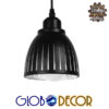 GloboStar® CHERITH 01478 Μοντέρνο Κρεμαστό Φωτιστικό Οροφής Μονόφωτο Μεταλλικό Μαύρο Λευκό Καμπάνα Φ13 x Υ14cm