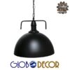 GloboStar® LARKIN 01175 Vintage Κρεμαστό Φωτιστικό Οροφής Μονόφωτο Μαύρο Μεταλλικό Καμπάνα Φ31 x Y30cm