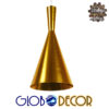 GloboStar® SHANGHAI GOLD 01546 Μοντέρνο Κρεμαστό Φωτιστικό Οροφής Μονόφωτο Χρυσό Μεταλλικό Καμπάνα Φ18 x Y38.5cm