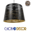 GloboStar® ACCADEMIA 01584 Μοντέρνο Industrial Κρεμαστό Φωτιστικό Οροφής Μονόφωτο Μεταλλικό Μαύρο Χρυσό Καμπάνα Φ35 x Υ25cm