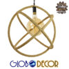 GloboStar® BELLE 01597 Vintage Κρεμαστό Φωτιστικό Οροφής Μονόφωτο Μπεζ Μεταλλικό με Σχοινί Φ56 x Υ58cm