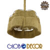 GloboStar® TONDO 01604 Vintage Κρεμαστό Φωτιστικό Οροφής Μονόφωτο Μπεζ Καμπάνα με Σχοινί Φ38 x Υ21cm