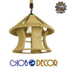 GloboStar® SOLITARIO 01606 Vintage Κρεμαστό Φωτιστικό Οροφής Μονόφωτο Μπεζ Καμπάνα με Σχοινί Φ36 x Υ30cm
