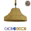 GloboStar® DOGMA 01609 Vintage Κρεμαστό Φωτιστικό Οροφής Μονόφωτο Καμπάνα με Μπεζ Σχοινί Φ41 x Υ28cm