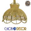 GloboStar® VENIER 01610 Vintage Κρεμαστό Φωτιστικό Οροφής Μονόφωτο Πλέγμα με Μπεζ Σχοινί Φ34 x Υ26cm