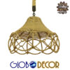 GloboStar® TESSUTI 01614 Vintage Κρεμαστό Φωτιστικό Οροφής Μονόφωτο Πλέγμα με Μπεζ Σχοινί Φ39 x Υ31cm