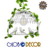 GloboStar® DAFNE 01641 Vintage Industrial Κρεμαστό Φωτιστικό Οροφής Μονόφωτο Λευκό Μεταλλικό Πλέγμα Μ48.5 x Π37.5 x Y42cm