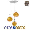 GloboStar® MARGARITA 01670 Μοντέρνο Κρεμαστό Φωτιστικό Οροφής Τρίφωτο Χρυσό Μεταλλικό με Κρύσταλλα Φ50 x Υ24cm