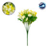 GloboStar® 09080 Τεχνητό Φυτό Διακοσμητικό Μπουκέτο Μαργαρίτες Λευκό – Κίτρινο M20cm x Υ30cm Π20cm με 7 Κλαδάκια