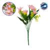 GloboStar® 09083 Τεχνητό Φυτό Διακοσμητικό Μπουκέτο Rain Lily Ροζ M15cm x Υ33cm Π15cm με 7 Κλαδάκια