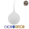 GloboStar® SPHERE 01143 Μοντέρνο Κρεμαστό Φωτιστικό Οροφής Μονόφωτο Λευκό Γυάλινο Φ25 x Y46.5cm