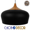 GloboStar® VILI BLACK 01261 Μοντέρνο Κρεμαστό Φωτιστικό Οροφής Μονόφωτο Μαύρο Μεταλλικό Καμπάνα Φ40 x Y27cm