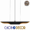 GloboStar® ESTERINA 01304 Μοντέρνο Κρεμαστό Φωτιστικό Οροφής Δίφωτο Μαύρο Χρυσό Μεταλλικό Μ60 x Π6 x Υ6cm