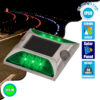 GloboStar® 71479 Αυτόνομος Ηλιακός Ανακλαστήρας Οδοστρώματος Strobe LED με Φωτοβολταϊκό Πάνελ & Μπαταρία Ni-MH 600mAh Αδιάβροχος IP68 Πράσινο 540nm Ορατότητας 500m – Max Pass Load 20 Τόνους