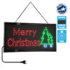 GloboStar® 75694 Φωτιστικό Ταμπέλα LED Σήμανσης MERRY CHRISTMAS WITH TREE με Πρίζα AC 230V Μ48xΠ25xΥ2cm