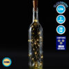 GloboStar® 79790 Διακοσμητική Γιρλάντα 20 LED με Ασημένιο Συρμάτινο Καλώδιο 2 Μέτρων Μπαταρίας για Μπουκάλια Θερμό Λευκό 3000K