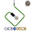 GloboStar® KIDDY RHOMBUS 01096 Μοντέρνο Κρεμαστό Φωτιστικό Οροφής Μονόφωτο Πράσινο Μεταλλικό Φ31 x Y100cm