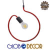 GloboStar® KIDDY CIRCLE 01095 Μοντέρνο Κρεμαστό Φωτιστικό Οροφής Μονόφωτο Κόκκινο Μεταλλικό Φ28 x Y100cm