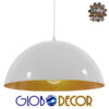 GloboStar® LUNE 01339 Μοντέρνο Κρεμαστό Φωτιστικό Οροφής Μονόφωτο Λευκό Χρυσό Μεταλλικό Καμπάνα Φ40 x Υ20cm