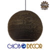 GloboStar® CRETE 01289 Vintage Κρεμαστό Φωτιστικό Οροφής Μονόφωτο 3D από Επεξεργασμένο Σκληρό Καφέ Χαρτόνι Καμπάνα Φ40 x Y34cm