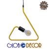 GloboStar® KIDDY TRIANGLE 01097 Μοντέρνο Κρεμαστό Φωτιστικό Οροφής Μονόφωτο Κίτρινο Μεταλλικό Φ31 x Υ100cm