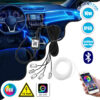 GloboStar® 81843 Car Optic Fiber LED Kit Smart Bluetooth – Φωτισμός Κιτ Οπτικής Ίνας Αυτοκινήτου DC 12V 10W με Smart Bluetooth Controller & Εφαρμογή APP Αδιάβροχο IP65 Πολύχρωμο RGB