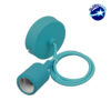 Τυρκουάζ Κρεμαστό Φωτιστικό Οροφής Σιλικόνης με Υφασμάτινο Καλώδιο 1 Μέτρο E27 GloboStar Turquoise 91010-1