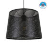 GloboStar® SPARKLE 00733 Μοντέρνο Κρεμαστό Φωτιστικό Οροφής Μονόφωτο Μαύρο Μεταλλικό Πλέγμα Φ35 x Y26cm