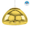 GloboStar® CRISTIN 00757 Μοντέρνο Κρεμαστό Φωτιστικό Οροφής Μονόφωτο 1 x G4 AC 230V Χρυσό Γυάλινο Φ18 x Υ13cm