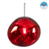 GloboStar® DIXAR 00762 Μοντέρνο Κρεμαστό Φωτιστικό Οροφής Μονόφωτο 1 x E27 Γυάλινο Κόκκινο Φ28 x Υ40cm