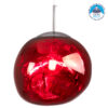 GloboStar® DIXAR 00763 Μοντέρνο Κρεμαστό Φωτιστικό Οροφής Μονόφωτο Γυάλινο Κόκκινο Φ36 x Υ45cm