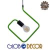 GloboStar® KIDDY 01096-1 Μοντέρνο Κρεμαστό Παιδικό Φωτιστικό Οροφής Μονόφωτο Πράσινο Μεταλλικό Φ31 x Y100cm