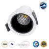 GloboStar® PLUTO-S 60246 Χωνευτό LED Spot Downlight TrimLess Φ6.4cm 7W 910lm 38° AC 220-240V IP20 Φ6.4 x Υ4.9cm – Στρόγγυλο – Λευκό με Μαύρο Κάτοπτρο & Anti-Glare HoneyComb – Φυσικό Λευκό 4500K – Bridgelux COB – 5 Years Warranty